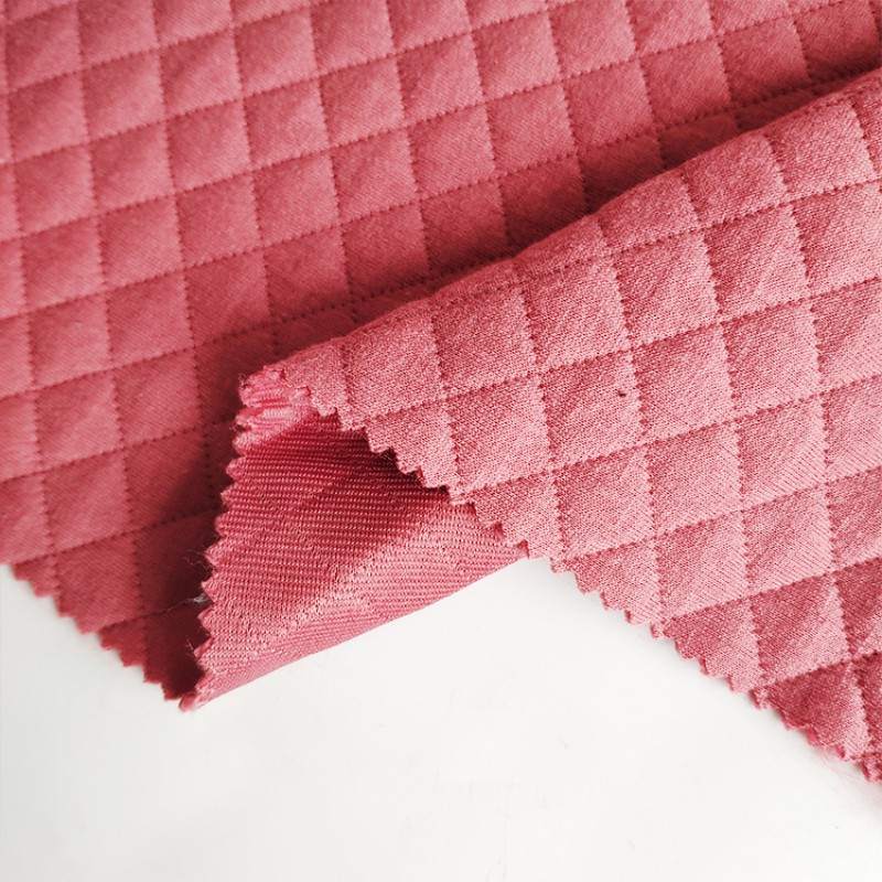 Diamond Quilted Scuba Fabric with Cotton Padding for Warmth 02
