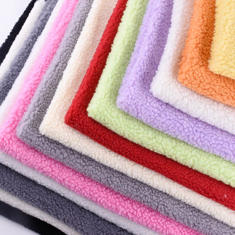 Solid Color Sherpa Fabric with Thick Plush Pile for Cozy Outerwear2