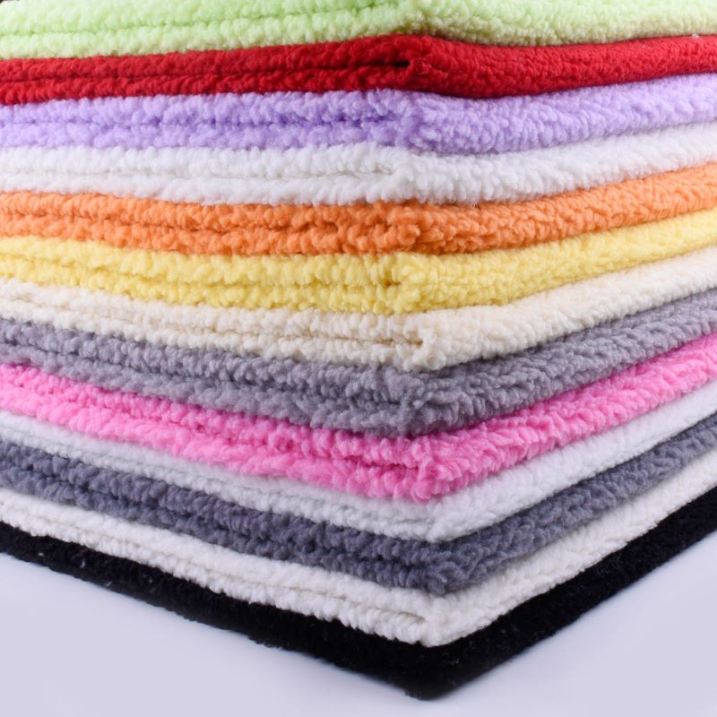 Solid Color Sherpa Fabric with Thick Plush Pile for Cozy Outerwear3