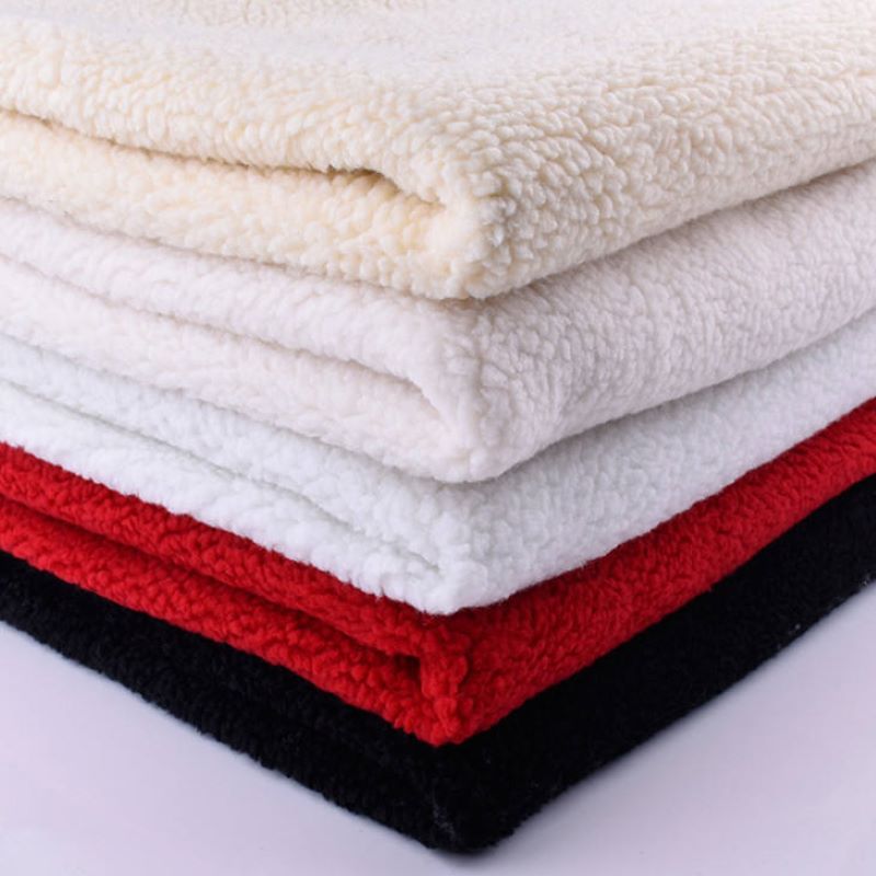 Solid Color Sherpa Fabric with Thick Plush Pile for Cozy Outerwear4