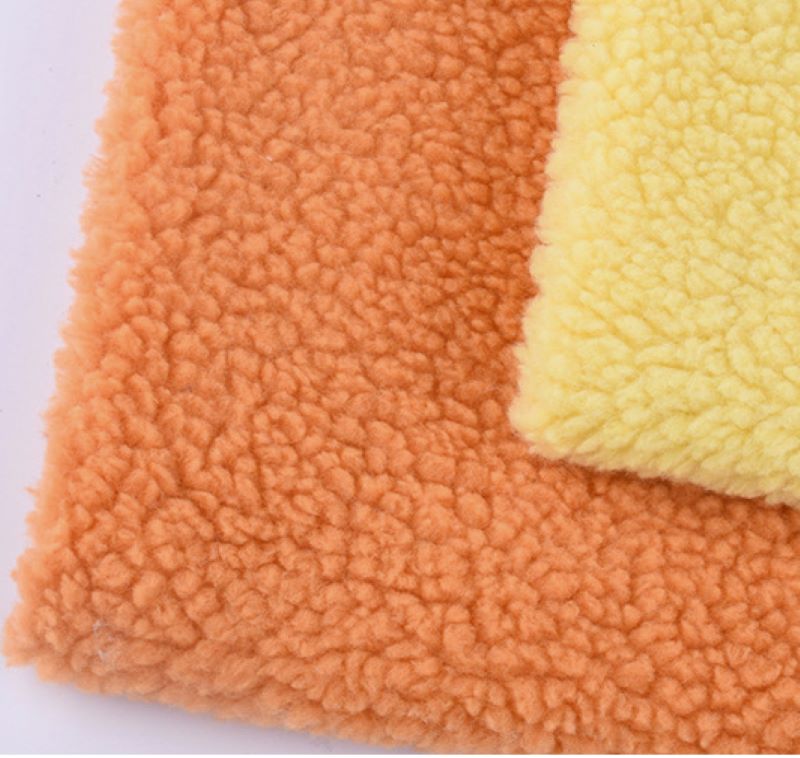 Solid Color Sherpa Fabric with Thick Plush Pile for Cozy Outerwear5
